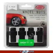 SAAS Wheel Nuts Mag 12x1.5 Blk 43mm 1x5PK for Renault Alliance