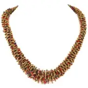 Choose Color, 26" Twiggy Bohemian Mixed Color Glass Seed Beads Necklace