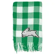 South Sydney Rabbitohs NRL TARTAN Fabric Large Throw Rug Blanket Christmas Gift