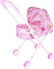 Doll Stroller for – 2-in-1 Toy Pram with Removable Carry Cot, Adjustable Canopy, and Comfortable Handle – Perfect for Pretend Play, Fits Dolls Up to 18"​