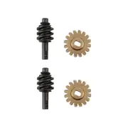 2 Set Steel Brass Front Rear Axle Gears Overdrive Differential Gears for Axial SCX24 1/24 RC Crawle As shown in color