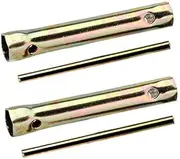 Auto-plaza Pair of 16-18mm(5/8-45/64'') Double Ended 150mm(5-7/8") Length Motorcycle Ignition Spark Plug Spanner Deep Reach Socket Wrench Tool with TommyBar