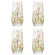 Ashdene Wildflowers Crystal Set of 4 Highball Tumblers