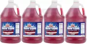 4 GALLON CASE Carnival King Cherry Red Snow Cone Crushed Ice Machine Syrup
