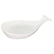 Ceramic Whale Spoon Rest for Kitchen, White