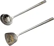Sunrise Kitchen Supply All Stainless Steel Wok Shovel and Ladle Set #3