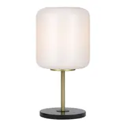 Korova Modern Table Desk Lamp Light Marble Glass Metal Black Marble Black Brass Matt Opal