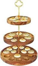 3 Tier Deviled Egg Platter,Portable Egg Tray Deviled Egg Containers,Wooden 26 Carrier Se Tray,Egg Holes 3 Deviled Layers Egg