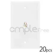 20pcs White 6P4C Single Phone Jack Wall Plate RJ-11 RJ 12 Telephone Modular NEW