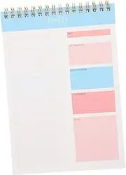 SEWOART Spiral Bound A5 Daily Planner Undated 50 Page Pad To-do List Memo Tabs for Planning and Organizing