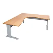 Corner Workstation With Span Leg Beech And Silver 1800X1200Mm