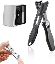 Sherum Nail Clipper, Portable Ultra Sharp Nail Clippers, 2024 Upgraded Ultra Thin Portable Nail Clippers with Catcher for Men Women, Comfort Clip Nail Clipper (Black)