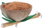 Milisten Coconut Shell Bird Perch Stand for Small Birds Durable Stick Nesting House for Parrots Finches Canaries and Cockatiels Engaging Bird Cage Accessories Easy to Install