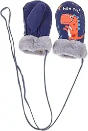 [TOGEVAL] Children's Dinosaur Gloves Mittens for Riding Gloves Cartoon Mittens Gloves Outdoor Gloves Mittens Snow Ski Mittens Gloves Ski Gloves Green Plush
