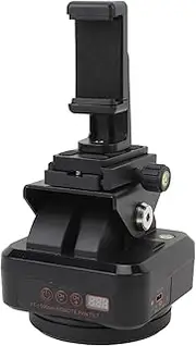 Auto Motorized Rotating Panoramic Head with Remote Control, Pan Tilt Video Tripod Head Stabilizer, 360 Degree Motorized Tripod Head with Mobile Phone Clip, for Cameras, Smartphone