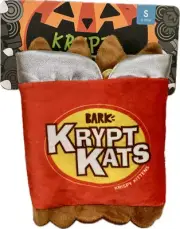 New W/Tags Bark Box Krypt Kats Small Dog Toy 0-20 Lb Krispy Kittens Hide & Treat