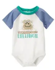 NWT Gymboree Rainforest Crawl Bodysuit 3-6 Months Baby Boy Animals Monkey