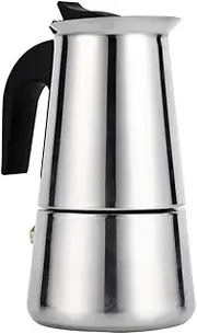 Stainless Steel Moka Pot Espresso Coffee Maker Stove Home Office Use Coffee Maker Single Serve K-Cup Pod Coffee Brewer(300ML)