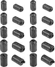 uxcell Ferrite Cores Ring 3.5mm 5mm 7mm 9mm 11mm Clip-On RFI EMI Noise Suppression Filter Cable Clip, Black 20pcs