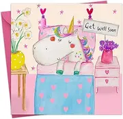 Twizler Get Well Soon Card for Girls - Childrens Get Well Card for Kids - Thinking of You Card - Feel Better Card for Daughter Granddaughter Sister Friend