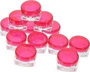 PAMINGONO 3g Capacity Cosmetics Jar Square Bottom Lotion Containers Lids for Body Travel Jars
