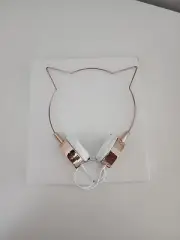 Rose Gold Kitty Cat Ears Fashion Stereo Headphones With Built-In Microphone