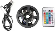 Auveach 1M 5V 5050 60SMD/M RGB LED Strip Lamp Bar TV Back Lighting Kit USB Remote Control Black