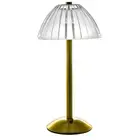 Crystal Table Lamp Metal Base Rechargeable Touch Desk Light (Half Moon Crystal)