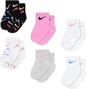 [Nike] Swoosh Ankle Socks 6-Pack (Toddler/Little Kid) 12/24 Months