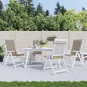 Garden Highback Chair Cushions 4 pcs Taupe 120x50x3 cm Fabric Garden Furniture Cushion