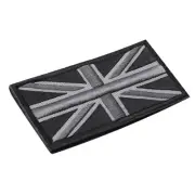 FASHION Union Jack UK Flag Badge Patch Stick Back 10cm x 5cm , (Black/Gray) V1J6