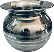 Pooja Beautyfull Design Kalash Lota Utensil Drinkware Prayer Vessel Temple Pooja Kalash Water Storage Pot Pooja Accessories Traditional Hindu Handmade 400 ml (13.5 Oz)