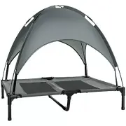 PawHut Elevated Portable Dog Cot Pet Bed with UV Protection Canopy Shade,36 inc