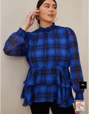 Torrid Blouse Women's 2X Blue Crinkle Chiffon Smock Neck Ruffle Tierred Top $59