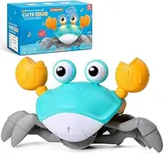 ECHOCUBE Crawling Crab Toy, Interactive Hiking Crab Sensory Baby Toy, Automatic Prevention of Obstacles, Musical Crab Toy for Children 1 2 3 Years Old - Green