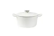 Toque 4L Enameled Dutch Oven Casserole Pot w/ Lid White