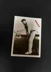 Donald Bradman cricket Hall of Fame postcard signed mint Auto mint card