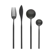 KROF 24 Piece Cutlery Set Matte Black