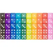 Vintage Style 50-Pack D6 Dice Set – 10 Unique Colors, Translucent 16mm Game Dice