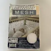 Little Linen Company Baby Cot Airwrap Mesh 4 Sides White New