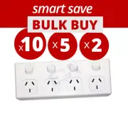 4 Gang GPO Quad Power Point Outlet 3 Pin Socket Outlet with Switches
