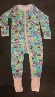 NEW BONDS GIRLS Vibrant Monsters Inc Pink zippy Wondersuit - size 00 / 3 - 6 M