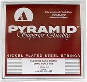 Pyramid 802100 Nickel-Plated Steel Roundwound Hex Core Electric Bass String Set- Heavy