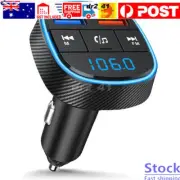 Qc3.0 Fast Charging Car Bluetooth Mp3 Player Car Fm Transmitter Blue Ambient”Lig