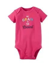 Carter's Baby Girl ~ Bodysuit, "My Gram is the Coolest" Slogan ~ NB ~ NWT