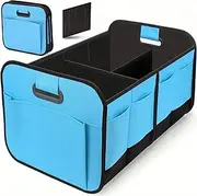 Car Boot Organiser Car Organizer Trunk Storage Box Oxford Cloth Material Storage Box Large Capacity Foldable(Blue)