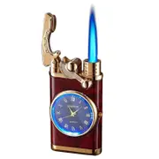 Electric Watch Inflatable Lighter - Creative Dial, Rocker Arm Design Gray