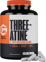 Creatine Capsules - 5g of Premium 3X ThreeAtine Pre Workout Bulk Mass Gainer ...