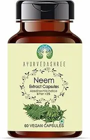Neem Extract 500mg - 60 Vegetarian Capsules | Azadirachta Indica | All Natural | 100% Vegan | Gluten-Free | GMP Certified.