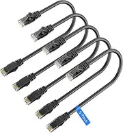 Cat 6 Ethernet Cable 7ft(5 Pack), High Speed 10Gbps Network Cable, UTP 24AWG Flexible RJ45 LAN Internet Cable for Computer, Router, Modem, PS4/5, Xbox, Gaming, Black